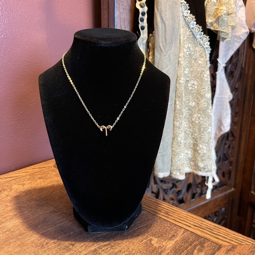 Aries Gold Plated Necklace 16 in Whimsygoth Practical Magic Eccentric Zodiac